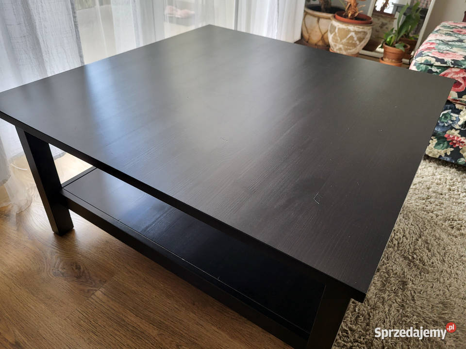 Stolik kawowy IKEA HEMNES czarny brąz 90x90 Stoły, krzesła, biurka