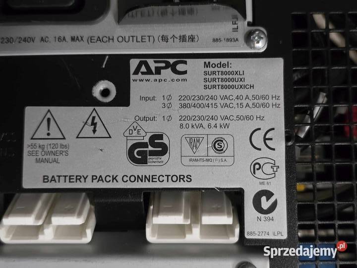 UPS APC SmartUPS SURTR8000 XLi Pozostałe dolnośląskie Wrocław