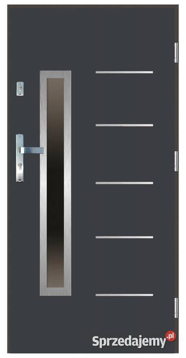 Drzwi wejściowe do domu GI23 INOX Antracyt 90 Ciemniewo