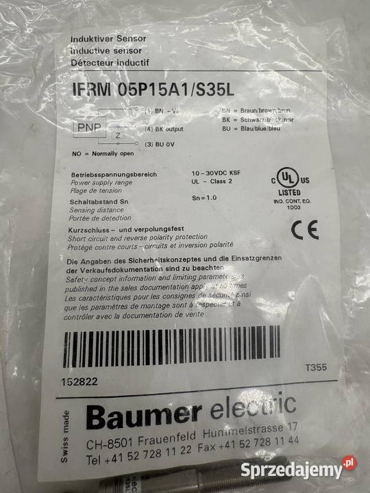 Baumer 05P15A1S35L Czujnik indukcyjny Warszawa