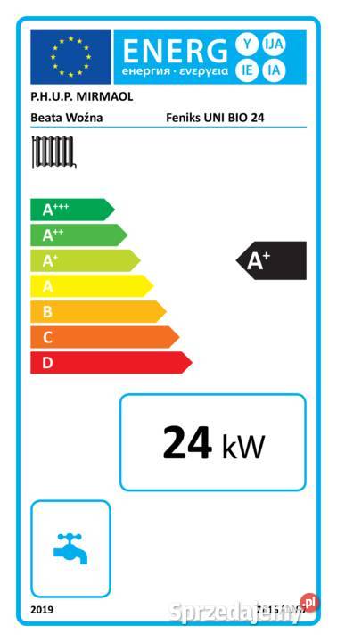 Kocioł piec co na pellet 24kW do280m2 5 klasa zachodniopomorskie sprzedam