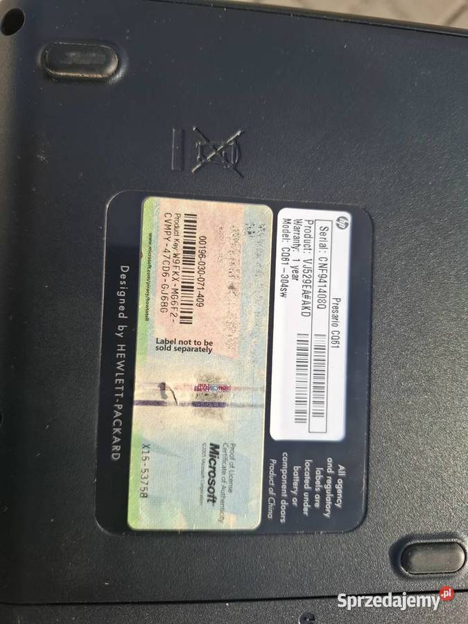 Laptopa HP COMPAQ Presario CQ61 Komputery i Akcesoria Szczecinek