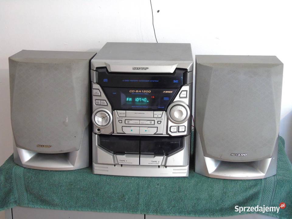 Japońska wieża SHARP kolumny Radio CD mocna