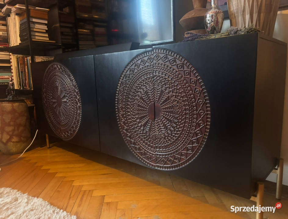 Komoda MANDALA czarna drewno mango Dom i Ogród Rzeszów