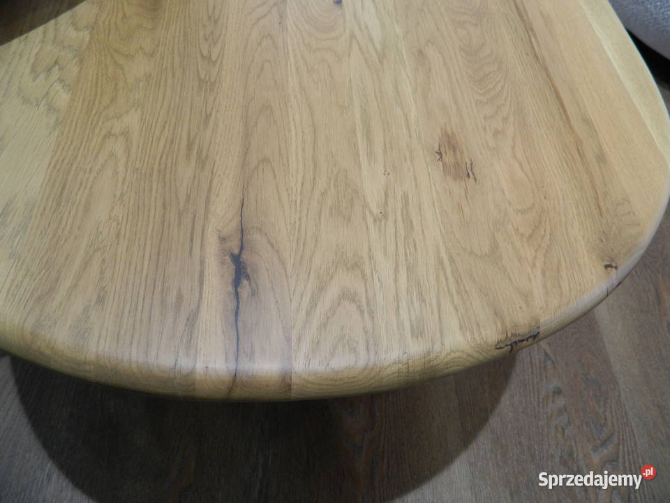 Stoliki wypoczynek kawowy dębowy owalny zestaw 2