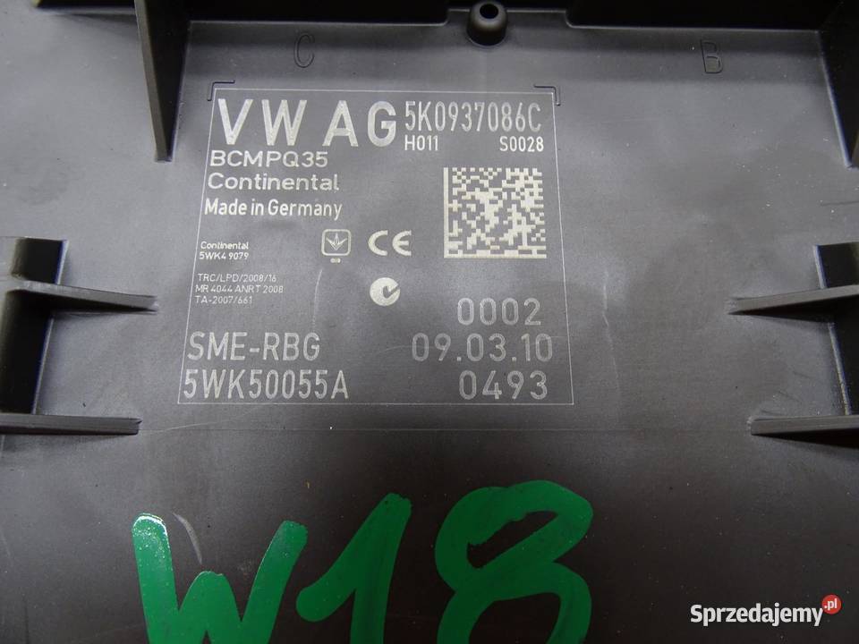 MODUŁ STEROWNIK KOMFORTU BCM 5K0937086C VW Komputery