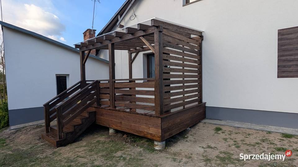 Taras drewniany zadaszenie tarasu altana pergola Altany i wiaty Tarnobrzeg sprzedam