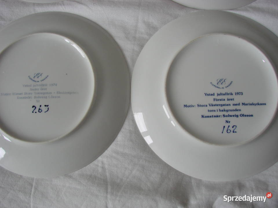Elgporslin Sweden kobaltowe talerze świąteczne Pruszcz Gdański sprzedam