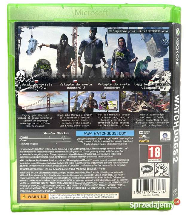 Gra Xbox One Watch Dogs 2 Elbląg