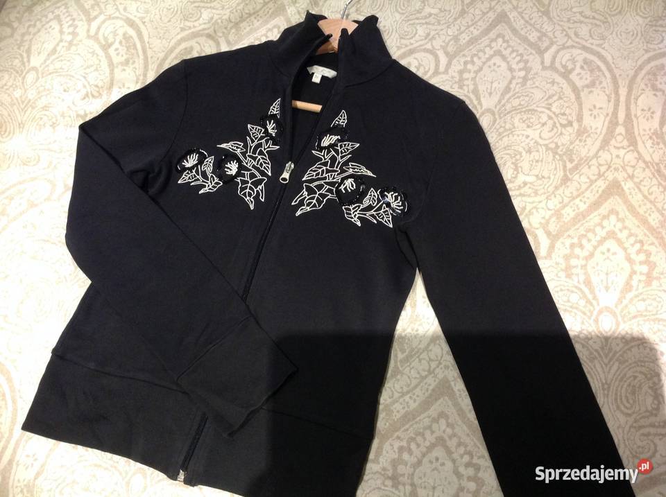 Bluza Czarna Rozpinana Damska GC XS cekiny Nowa Sól