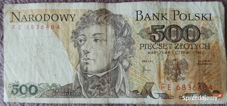 500 T Kościuszko seria FE 1VI1982 r Konin sprzedam