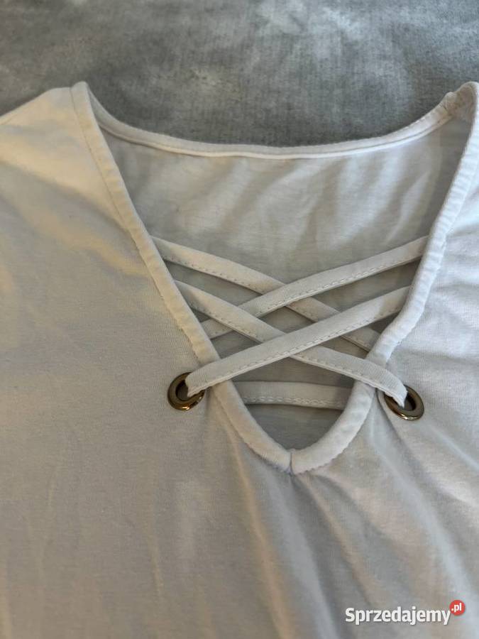 Tshirt koszulka bluzka z krótkim rękawem biała