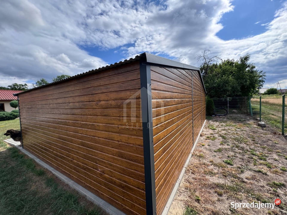 Garaż blaszany 9x5m 2x brama drzwi dach lubuskie Zielona Góra