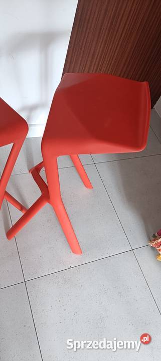 Piękne designerskie czerwone hokery barowe mazowieckie Warszawa