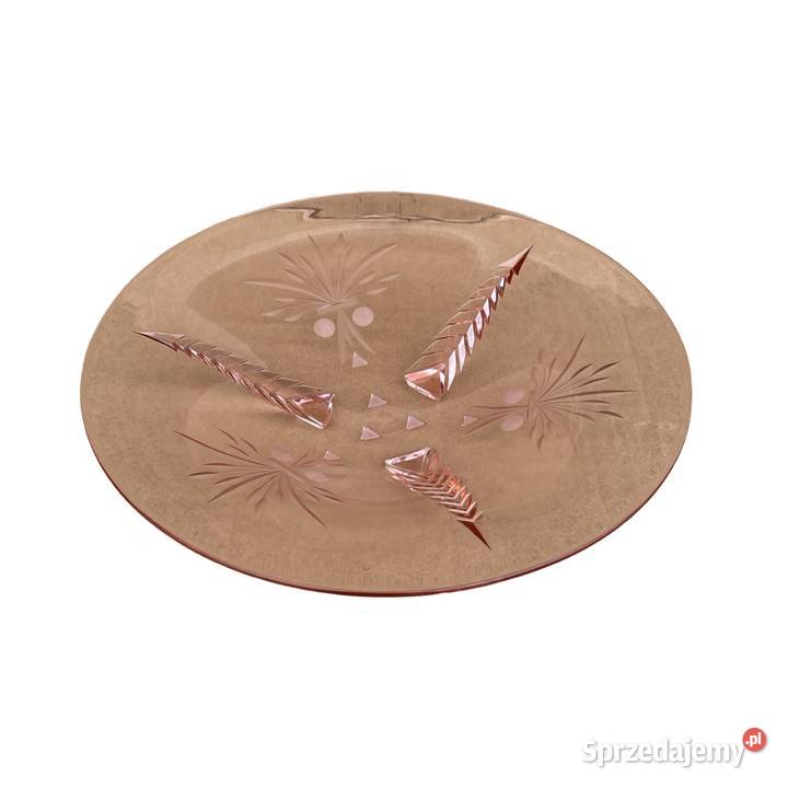 Łososiowa patera art deco Brzozówka Huta Niemen