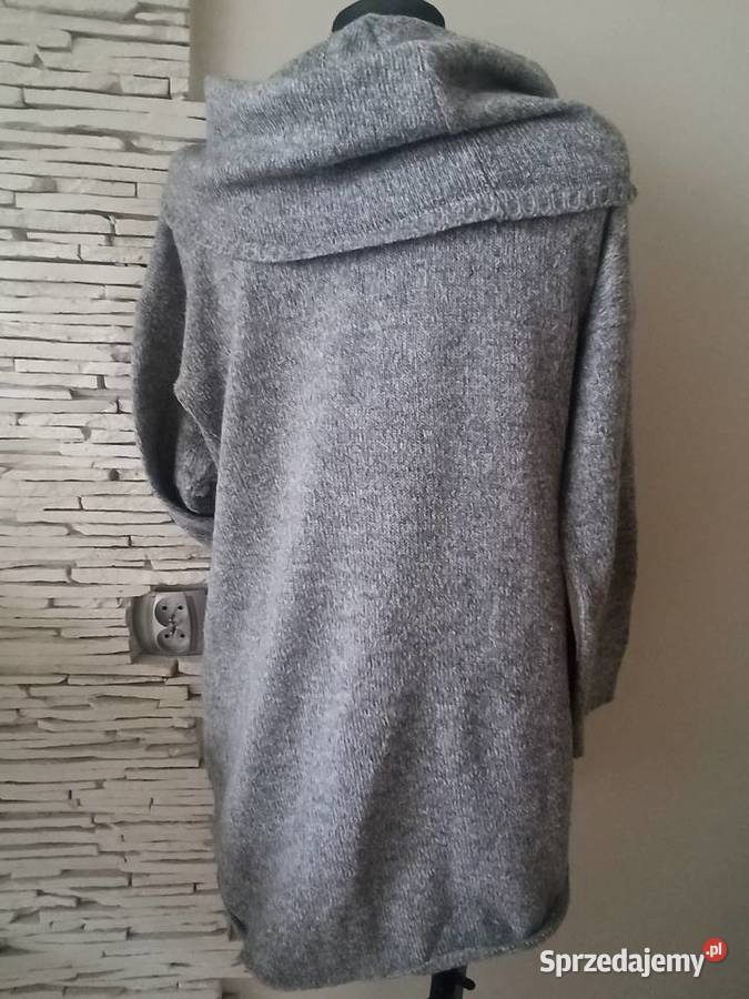 szary luźny golf z kieszonką Rozmiar 40(L) Moda i Styl