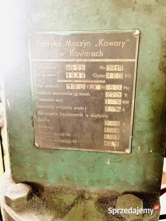 Wiertarka kolumnowa kowary WE25 lubuskie Szlichtyngowa