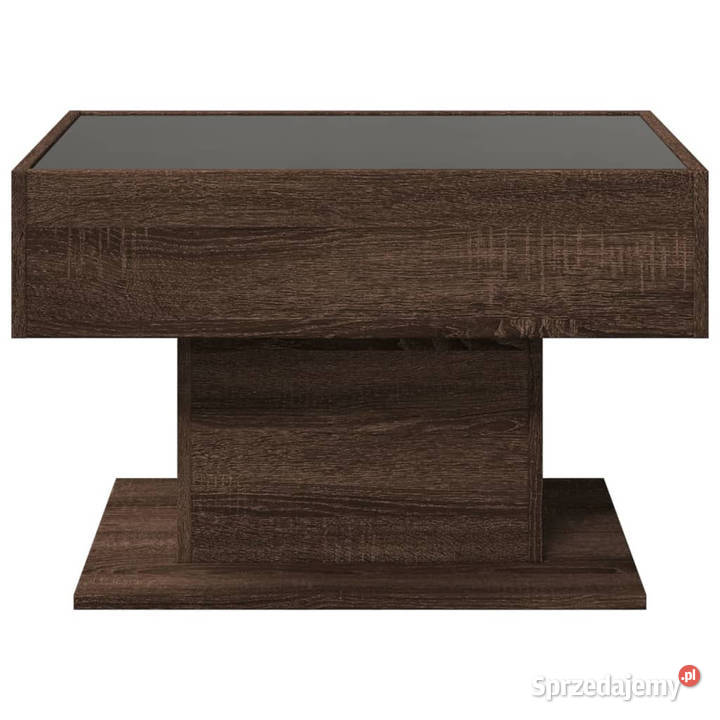Stolik kawowy z LED brązowy dąb 70x50x45 Warszawa