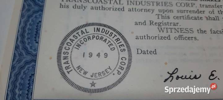 certyfikat akcji usa 3 mazowieckie Warszawa