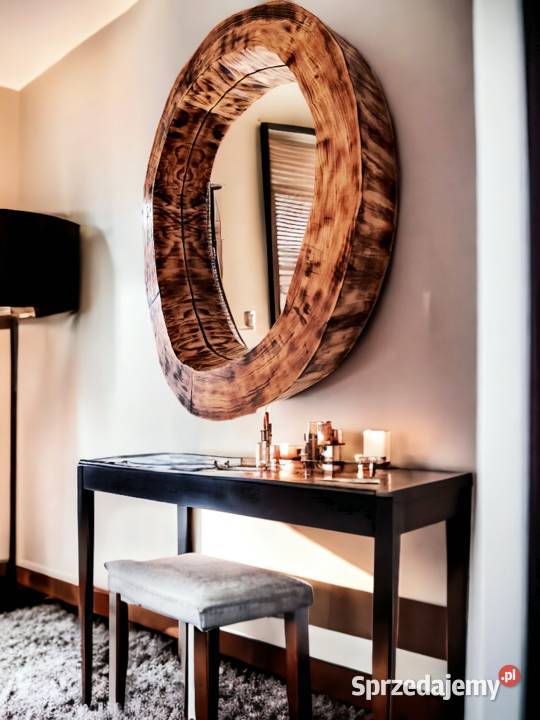 lustro do sypialni okrągłe drewniane Rzeszów