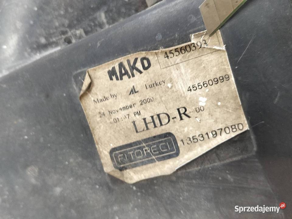 LAMPA PRZÓD PRAWA EU 45560393 Citroen Nemo I