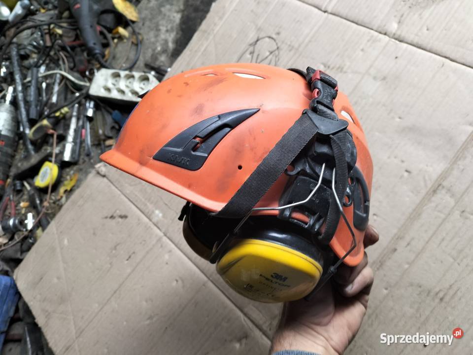 KASK OCHRONY POMARAŃCZOWY NA GŁOWĘ SŁUCHAWKI Kamień-Kolonia