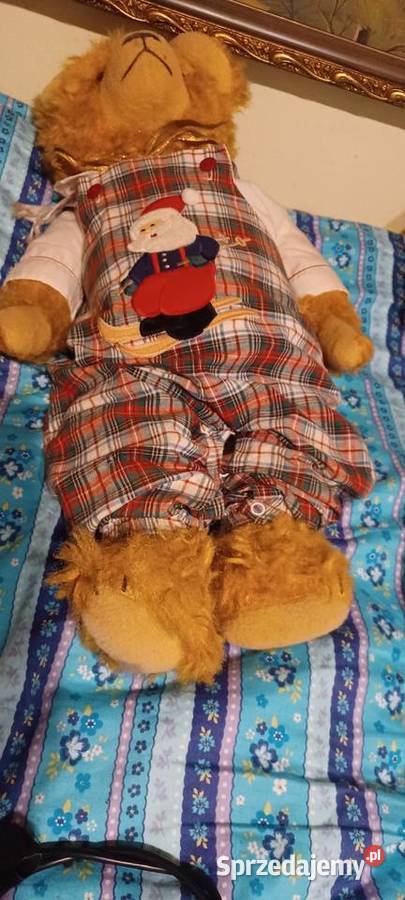Miś trociniak twardawa maskotka PRL w ubranku Boże Narodzenie wielkopolskie Poznań