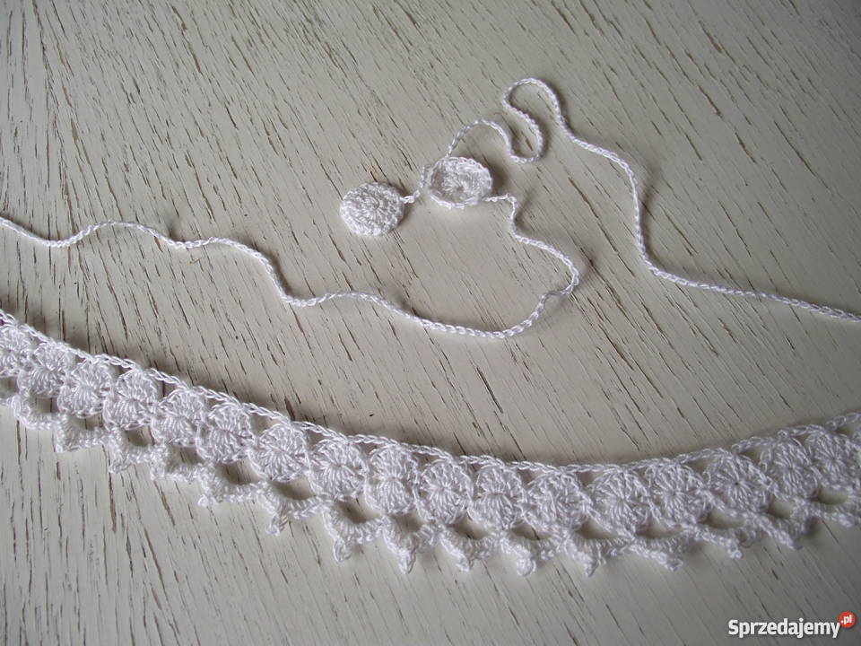 NASZYJNIK OBRÓŻKA Z BAWEŁNIANEJ KORONKI Naszyjniki wielkopolskie Piła