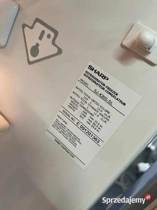 Lodówka Sharp SJ420SSL Praktyczna No Frost 312L mazowieckie Warszawa sprzedam