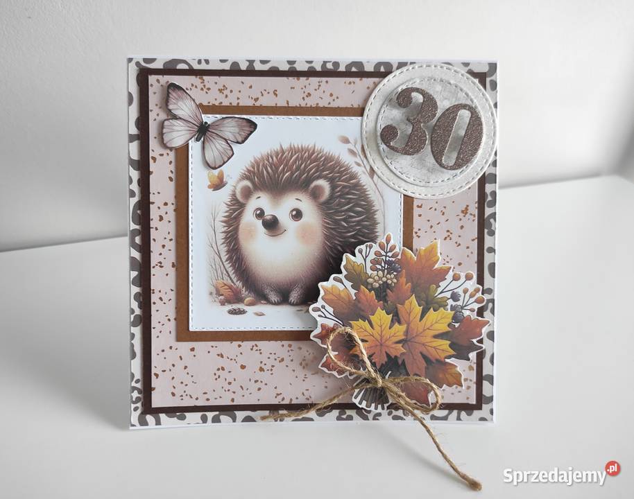 Kartka na urodziny ręcznie robiona jesienna z Łódź