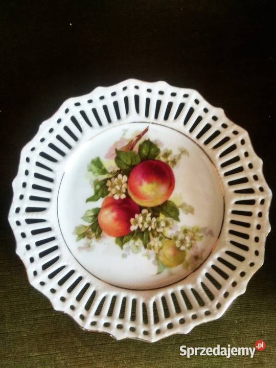 Ażurowa Patera miska i 6 talerzyków deserowych Porcelana i szkło Gdańsk