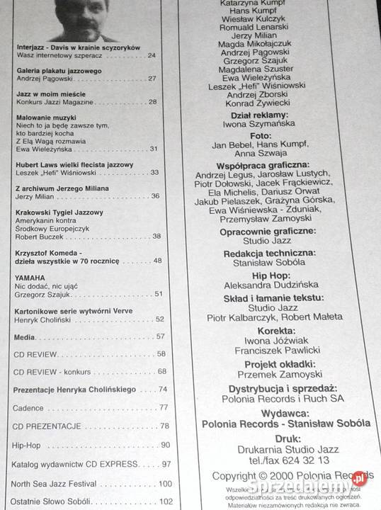 Jazz magazine 442001 Rok wydania 2001