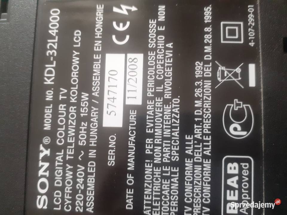 Telewizor sony bravia Euro sprzedam