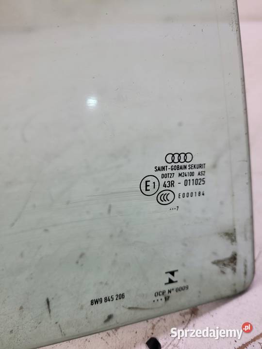 SZYBA BOCZNA DRZWI PRAWY TYŁ AUDI A4 B9 8W9 osobowe Motoryzacja Przystajń