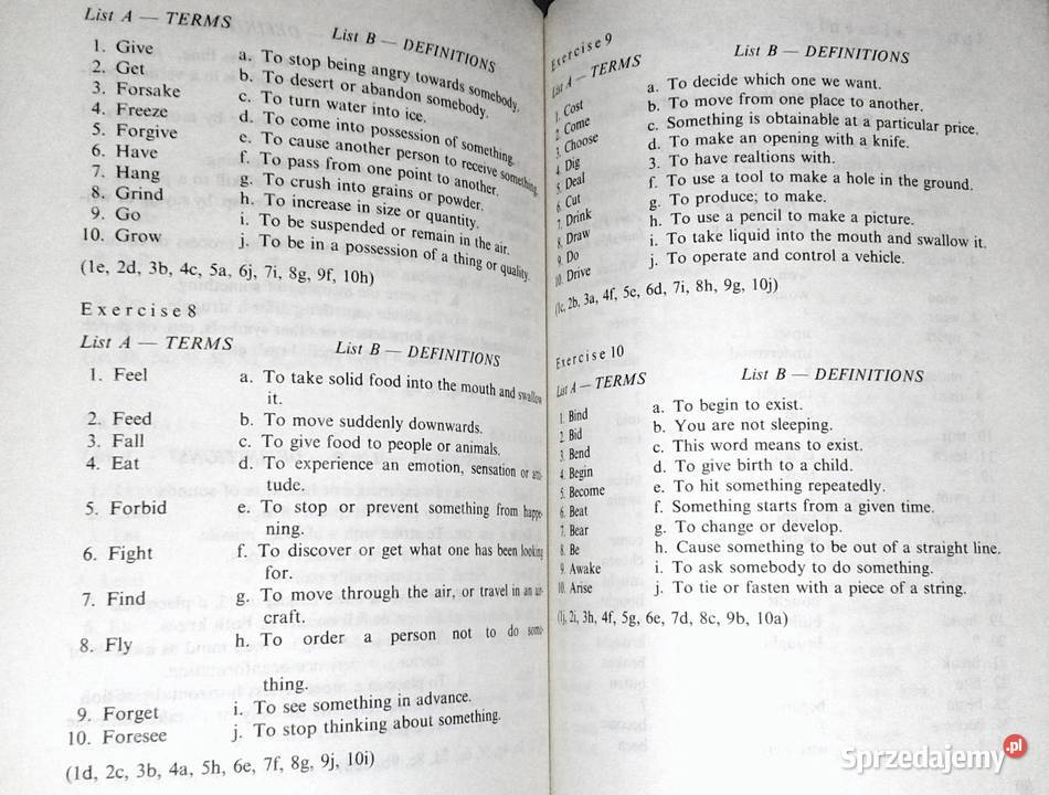 Leksykon angielskich czasowników nieregularnych miękka