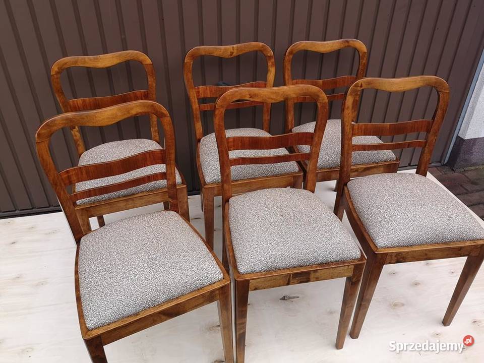 Krzesła ARTDECO Stare Antyk Komplet 6 Sztuk wielkopolskie Swarzędz