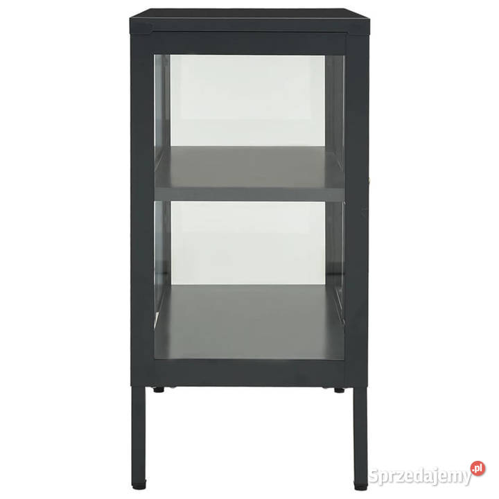 Szafka boczna antracytowa 70x35x70 stal i szkło Warszawa