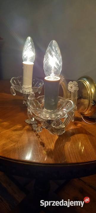 Dwuramienny kinkiet z kryształami łódzkie Skierniewice