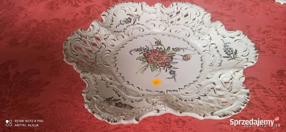 Wspaniała Patera ażury Italy 1930 W kolorze ecru Gdańsk