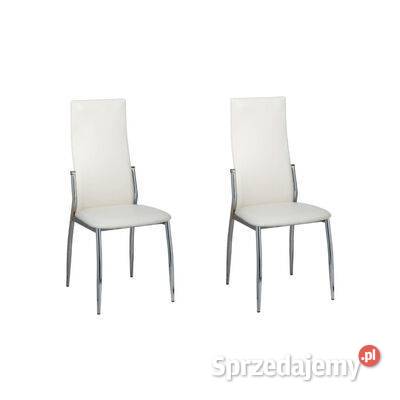 vidaXL Krzesła stołowe 2 białe obite sztuczną Warszawa