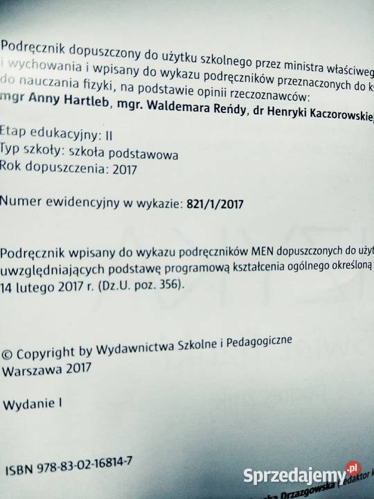 Świat fizyki 7 podręcznik nowe książki mazowieckie Warszawa