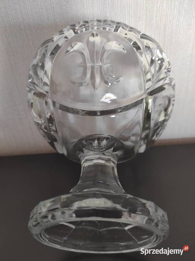 Cukiernica paterka Lilijka szkło Bohemia Czechy podlaskie