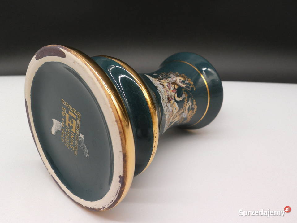 Grecki Świecznik Wazonik INIAS 24K Złoto Porcelana i szkło Raszków