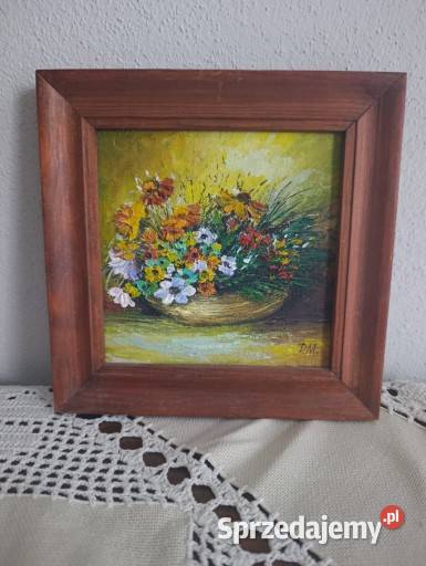 Obraz olejny miniatura wielkość w ramie 185 185 Olsztyn