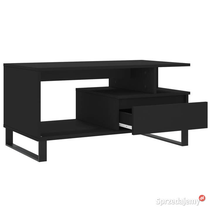 Stolik kawowy czarny 90x49x45 materiał Warszawa
