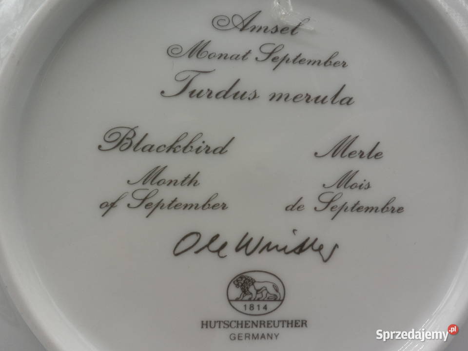 Talerz kolekcjonerski z serii Ptaki miesiąca Raszków