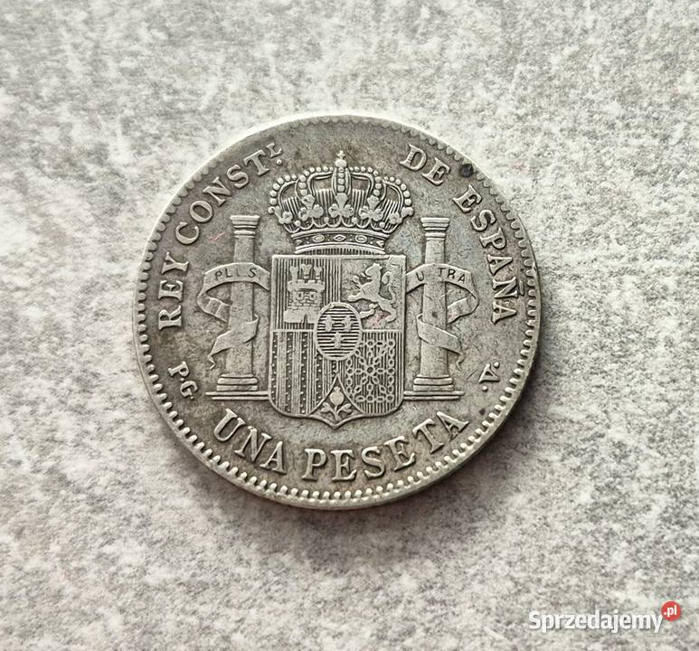 66 HISZPANIA srebro 1 Peseta 1896 r Alfonso XIII