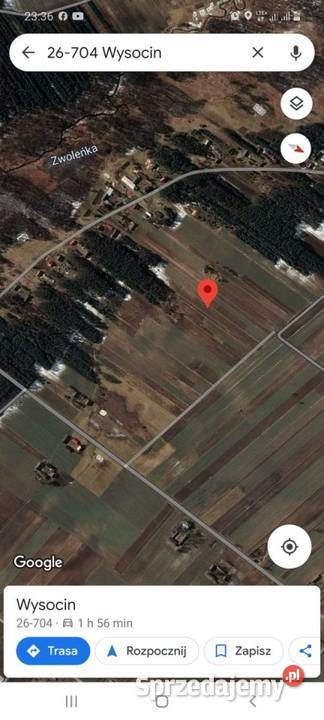 Sprzedam działkę 7400 m Wysocin gm Przyłęk 66 mazowieckie