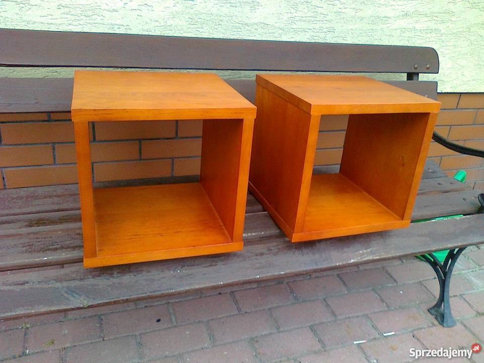 Półki wiszące kwadraty ciemne ciekawe ścienne na Sulbiny