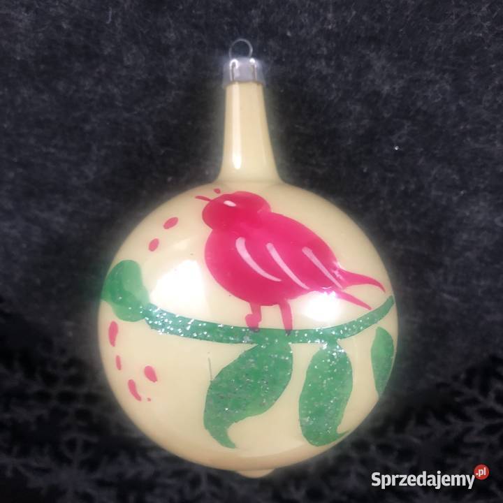 Kmpl 9 ręcznie malowane bombki choinkowe PRL